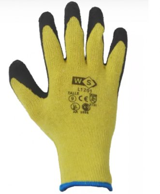 Guante de Algodón Poliester G10 bañado en latex texturado L1201