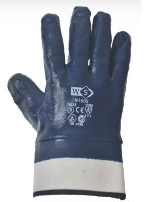 Guante de Nitrilo azul puño Lona WS